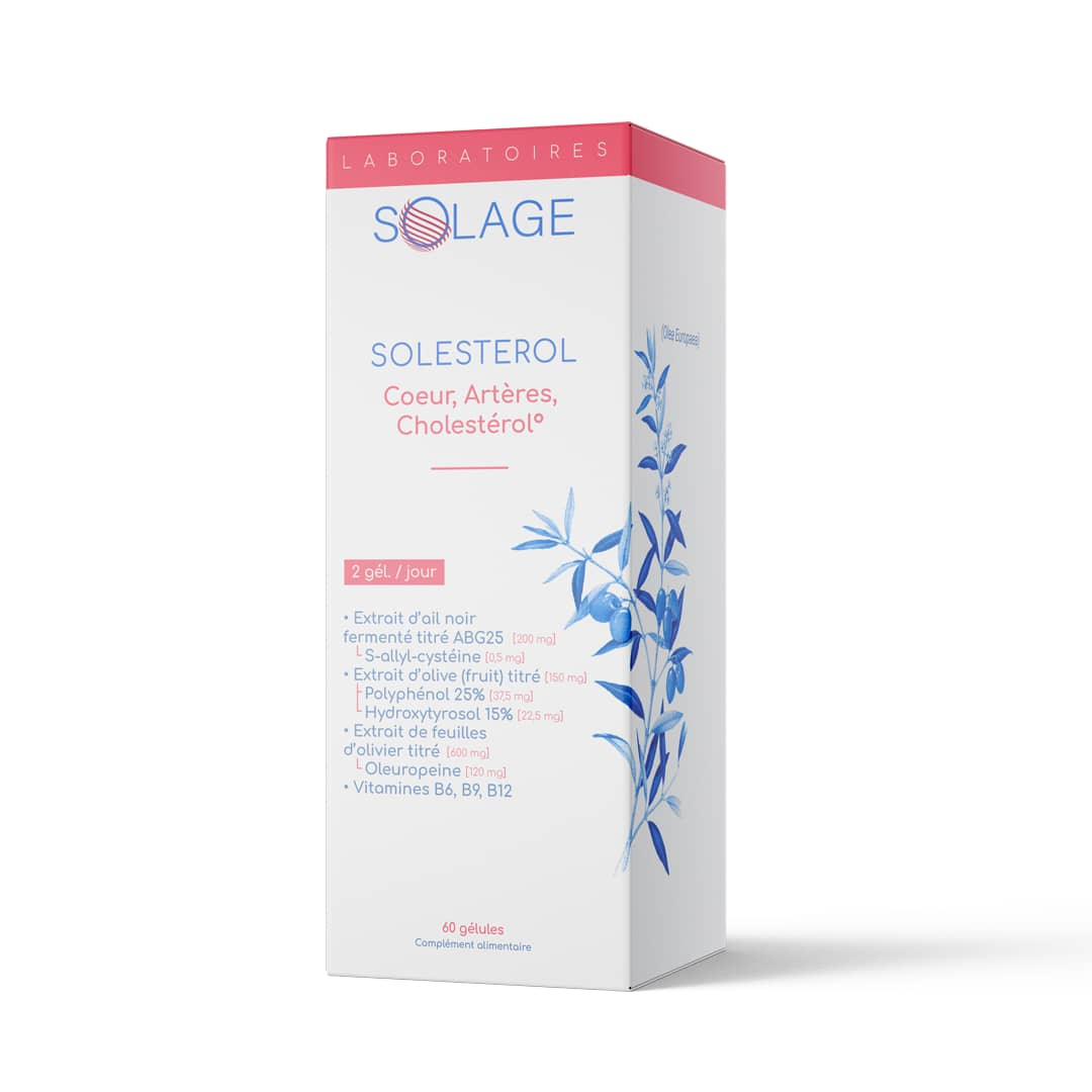 Anti-Cholestérol : Ail noir, fruit et feuilles d'Olivier - Solesterol